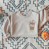 Embroidered Iced Coffee Script Crewneck Sweatshirt