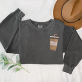 Embroidered Iced Coffee Script Crewneck Sweatshirt