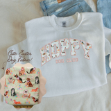 Embroidered Easter Hoppy Dog Club Sweatshirt and T Shirt
