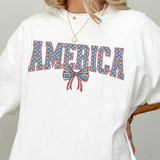 Fourth of July America Bow T Shirt