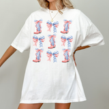 Fourth of July Boots and Bows T Shirt