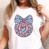Fourth of July Coquette Disco Bow T Shirt