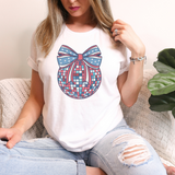 Fourth of July Coquette Disco Bow T Shirt