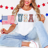 Fourth of July Groovy USA Floral T Shirt