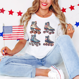 Fourth of July Retro Roller Blades T Shirt