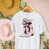 Coquette Inspired Aggies Western Boots T Shirt