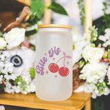 Playful 'Bite Me' Cherry 13 oz Frosted Libbey Glass Can
