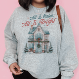 Christmas Charm Victorian Home Holiday Sweatshirt