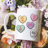 Candy Heart Message 12 oz Ceramic Mug