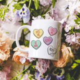 Candy Heart Message 12 oz Ceramic Mug