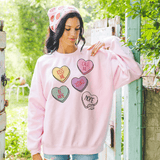 Candy Heart Message Sweatshirt
