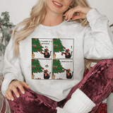 Catmas Chronicles Comical Cat and Christmas Tree Sweatshirt