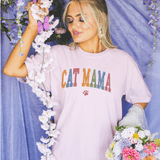 Colorful Retro Inspired Cat Mama T Shirt