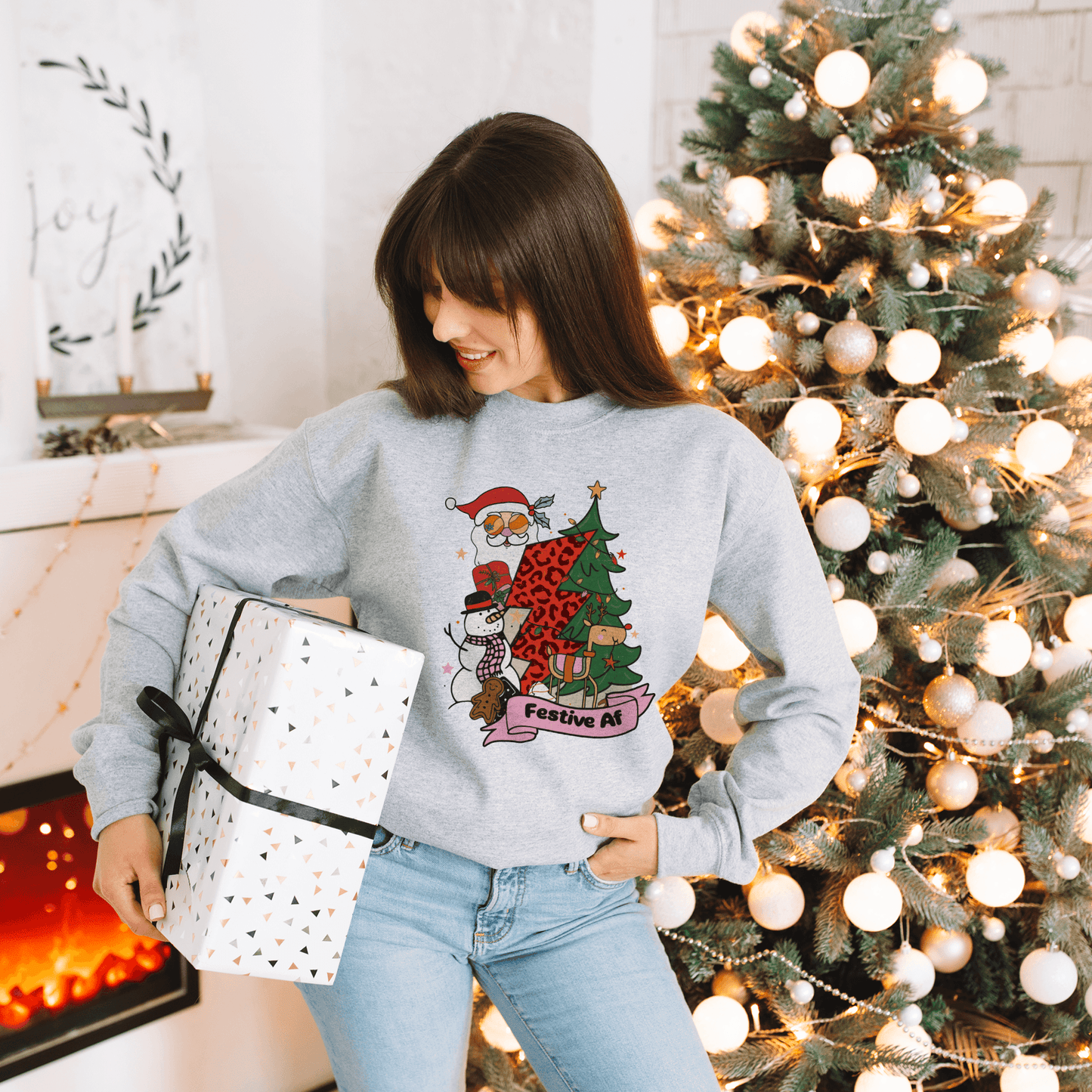 Whimsical Festive AF Holiday Sweatshirt