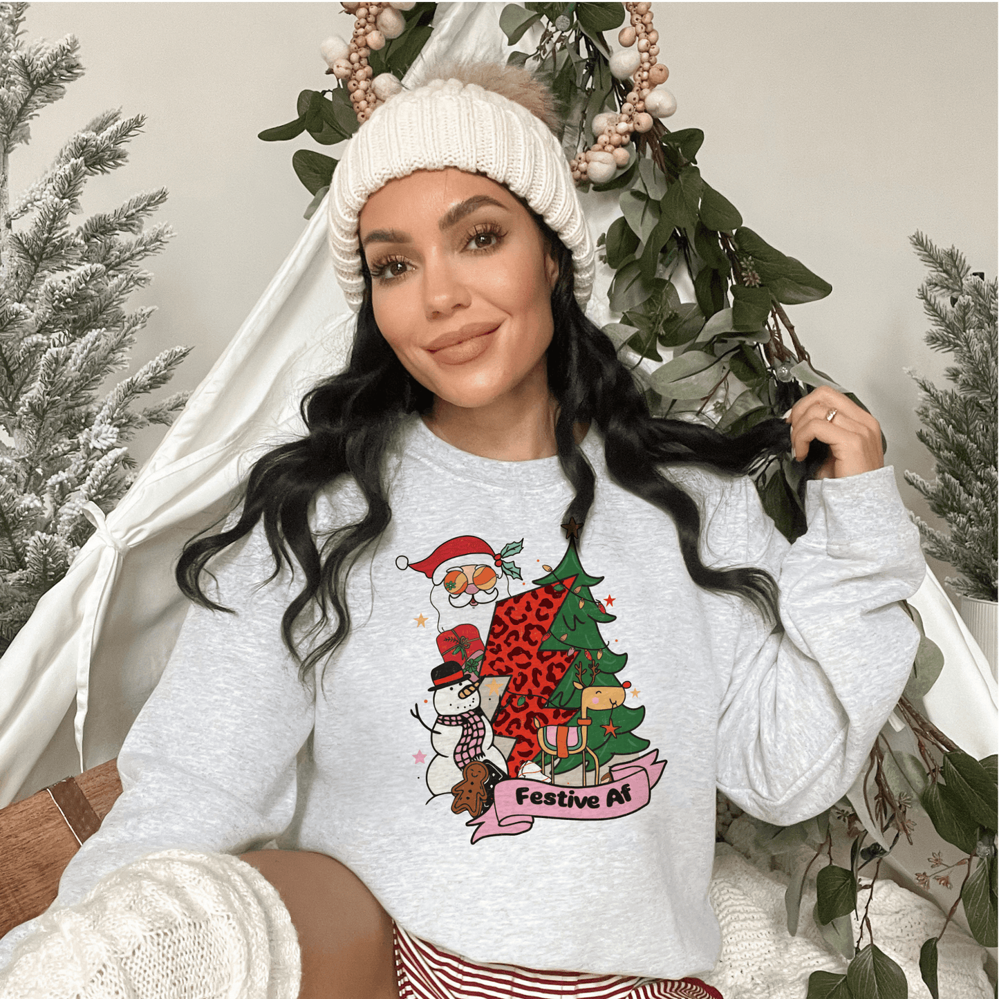 Whimsical Festive AF Holiday Sweatshirt
