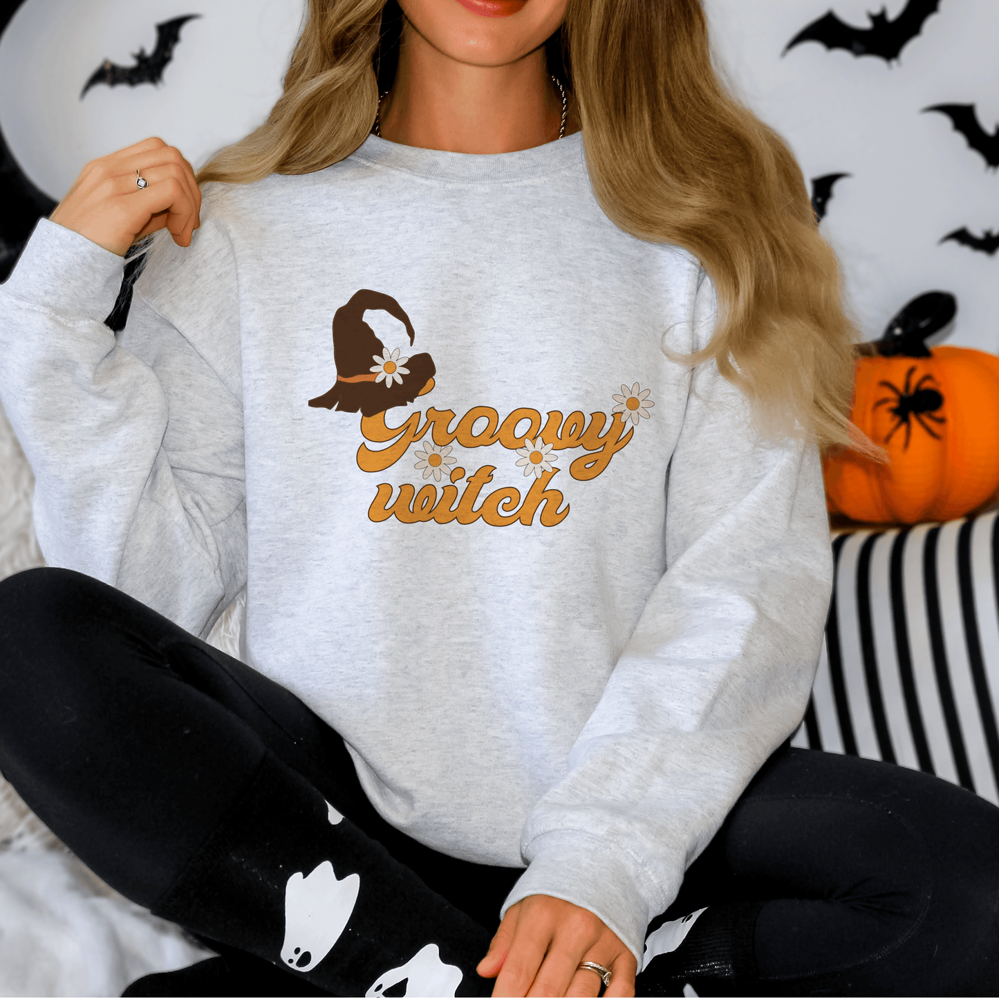 Groovy Witch Retro Floral Sweatshirt
