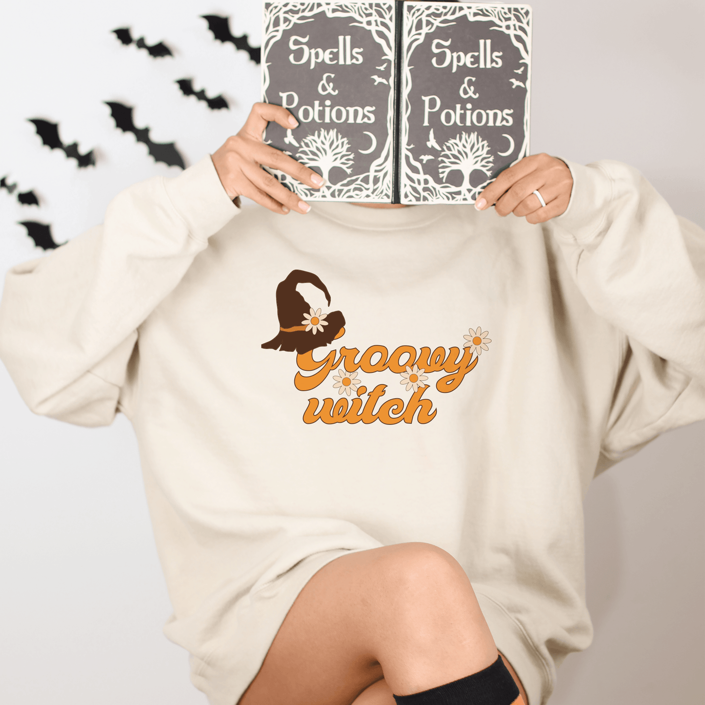 Groovy Witch Retro Floral Sweatshirt