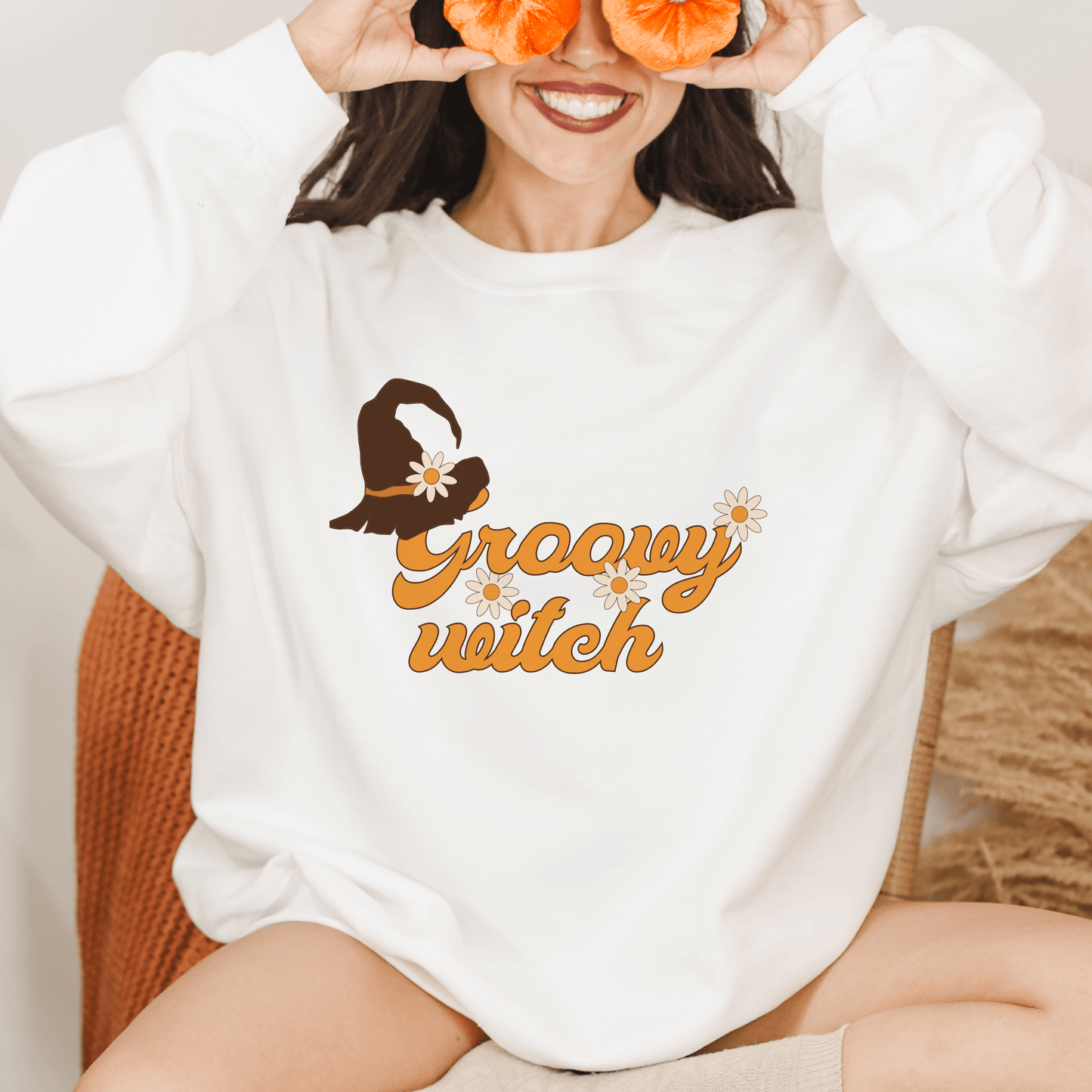 Groovy Witch Retro Floral Sweatshirt