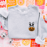Frenchie Jack O' Lantern Pocket Sweatshirt