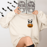 Frenchie Jack O' Lantern Pocket Sweatshirt