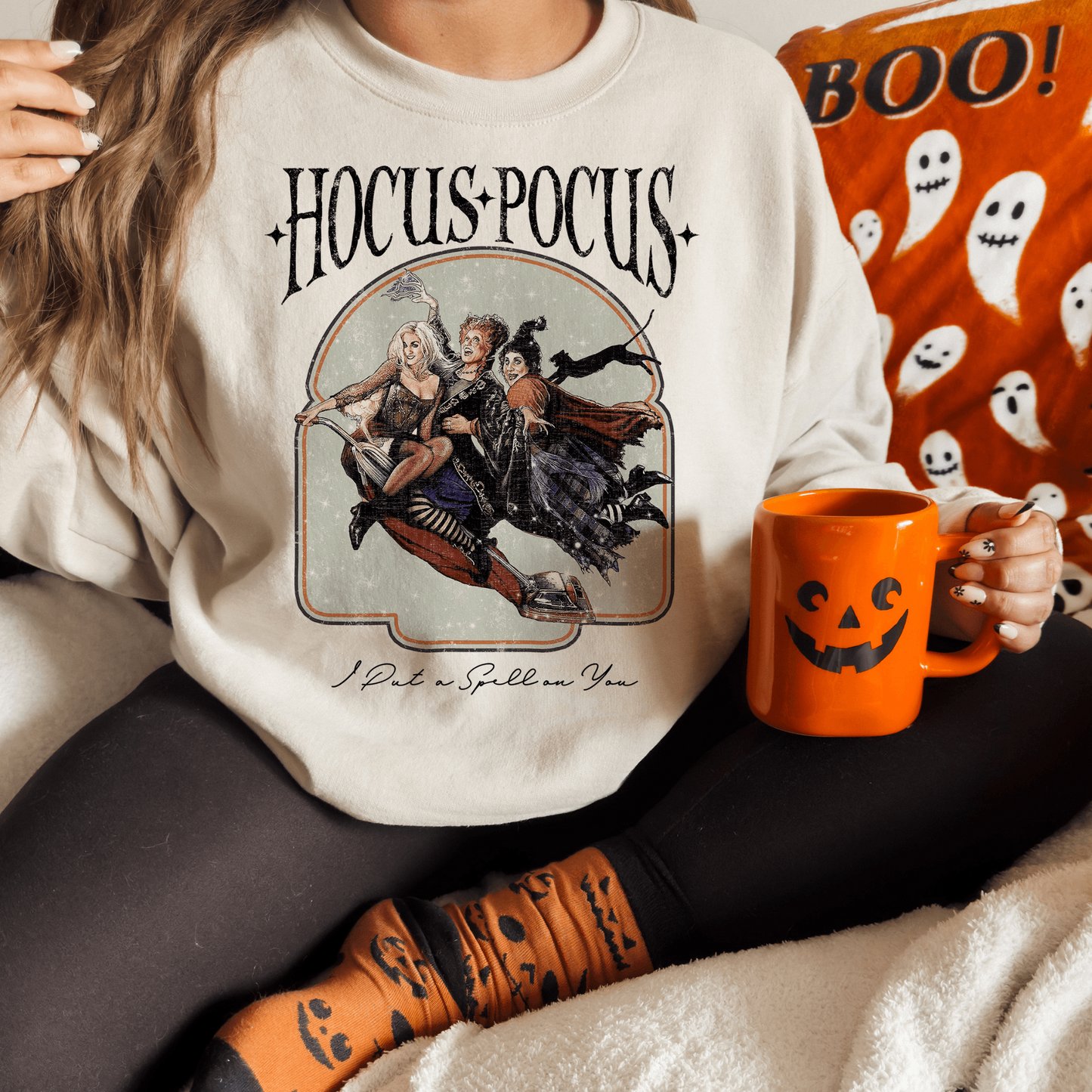 I Put a Spell On You Hocus Pocus Halloween Sweatshirt, Sanderson Sisters, All Hallow's Eve Magic Sweater, Spooky Sandersons, Magic Spell