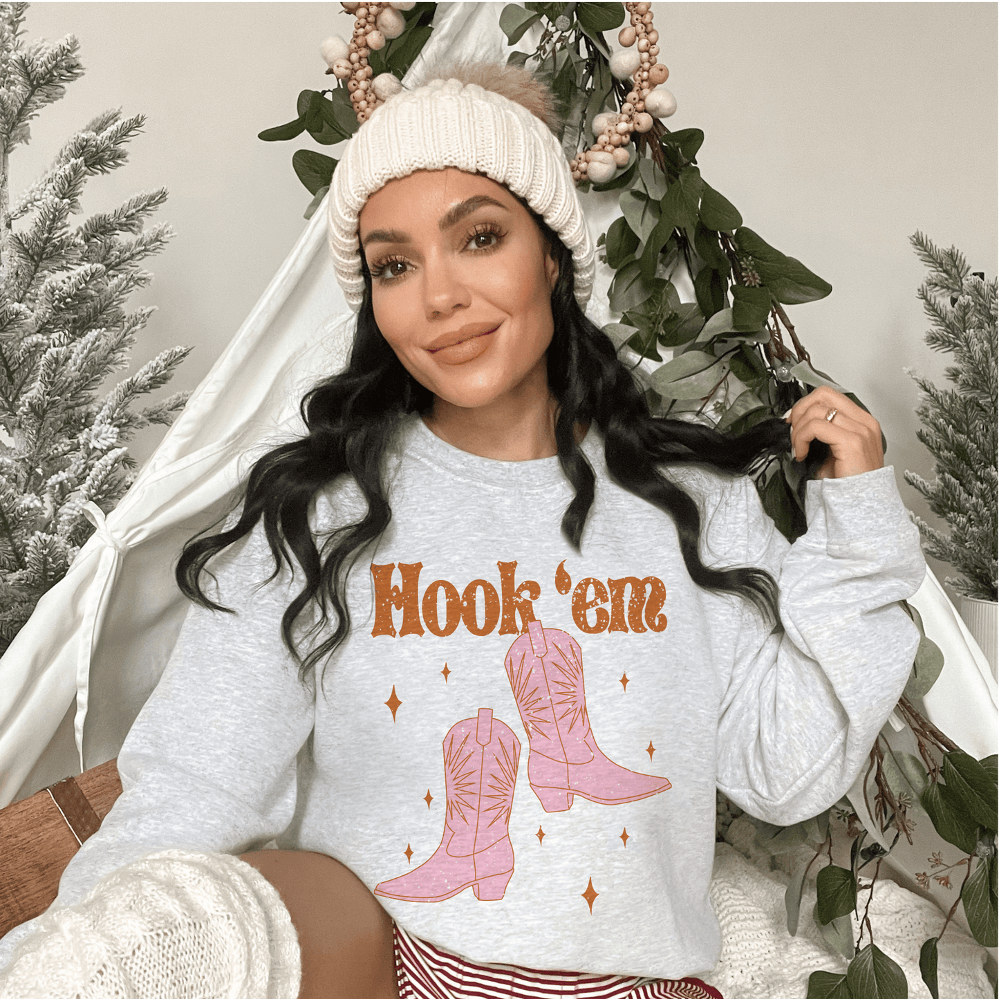 Longhorn Pride Hook 'em Cowboy Boots Sweatshirt