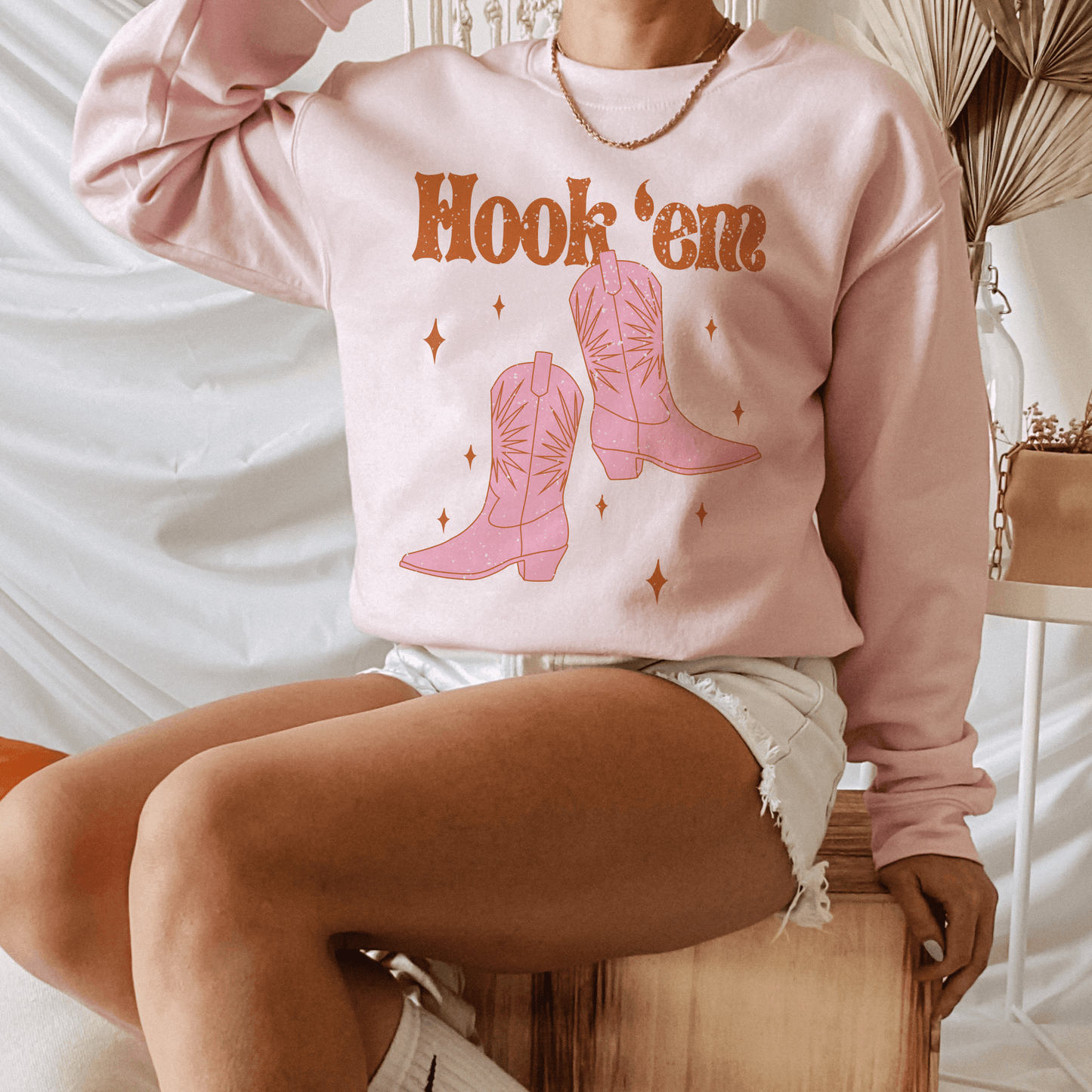Longhorn Pride Hook 'em Cowboy Boots Sweatshirt