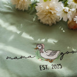 Personalized Date Embroidered Mama Goose Sweatshirt or T Shirt