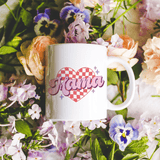 Chic 'Mama' Heart Pattern 12 oz Ceramic Mug