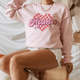 Chic 'Mama' Heart Pattern Sweatshirt