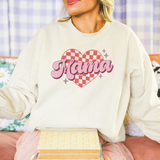 Chic 'Mama' Heart Pattern Sweatshirt