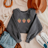 Embroidered Strawberries Farm Crewneck Pullover