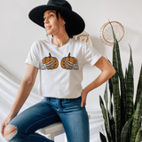 Two Pumpkin Skeleton Hands T Shirt