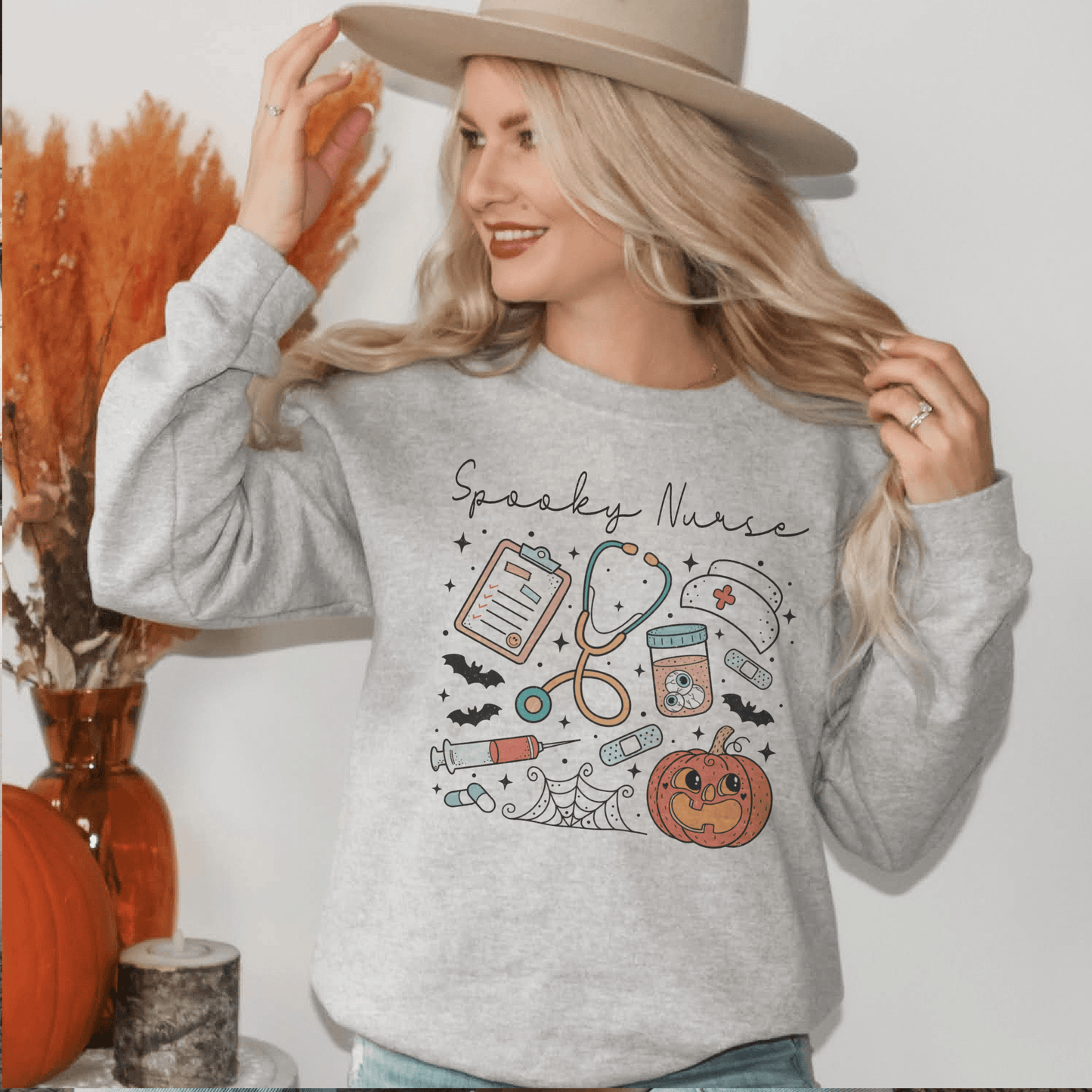 Spooky Nurse Haunted Healthcare Sweatshirt