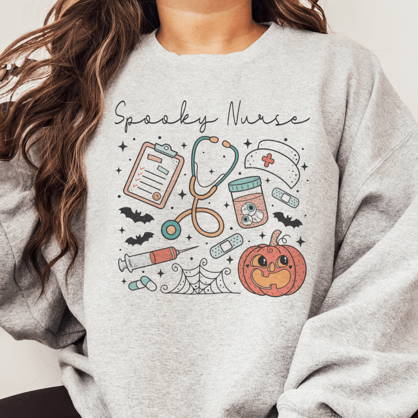 Spooky Nurse Haunted Healthcare Sweatshirt