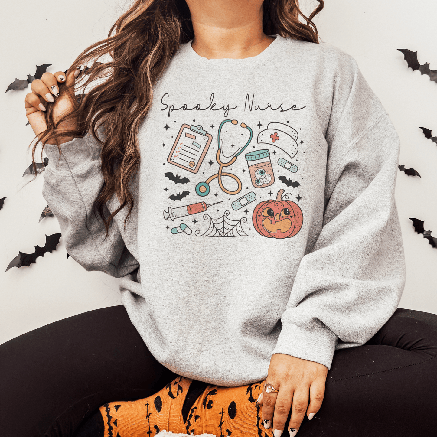 Spooky Nurse Haunted Healthcare Sweatshirt
