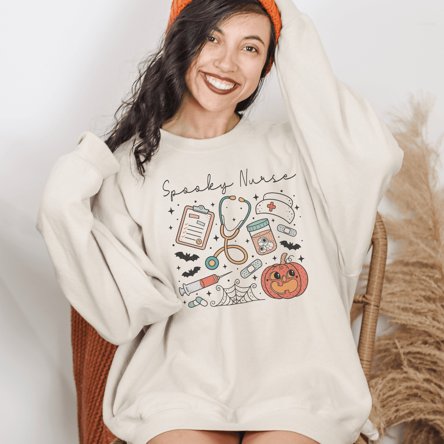 Spooky Nurse Haunted Healthcare Sweatshirt