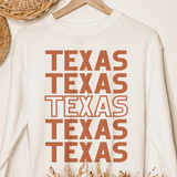 Burnt Orange Texas Solid and Outline Sweatshirt