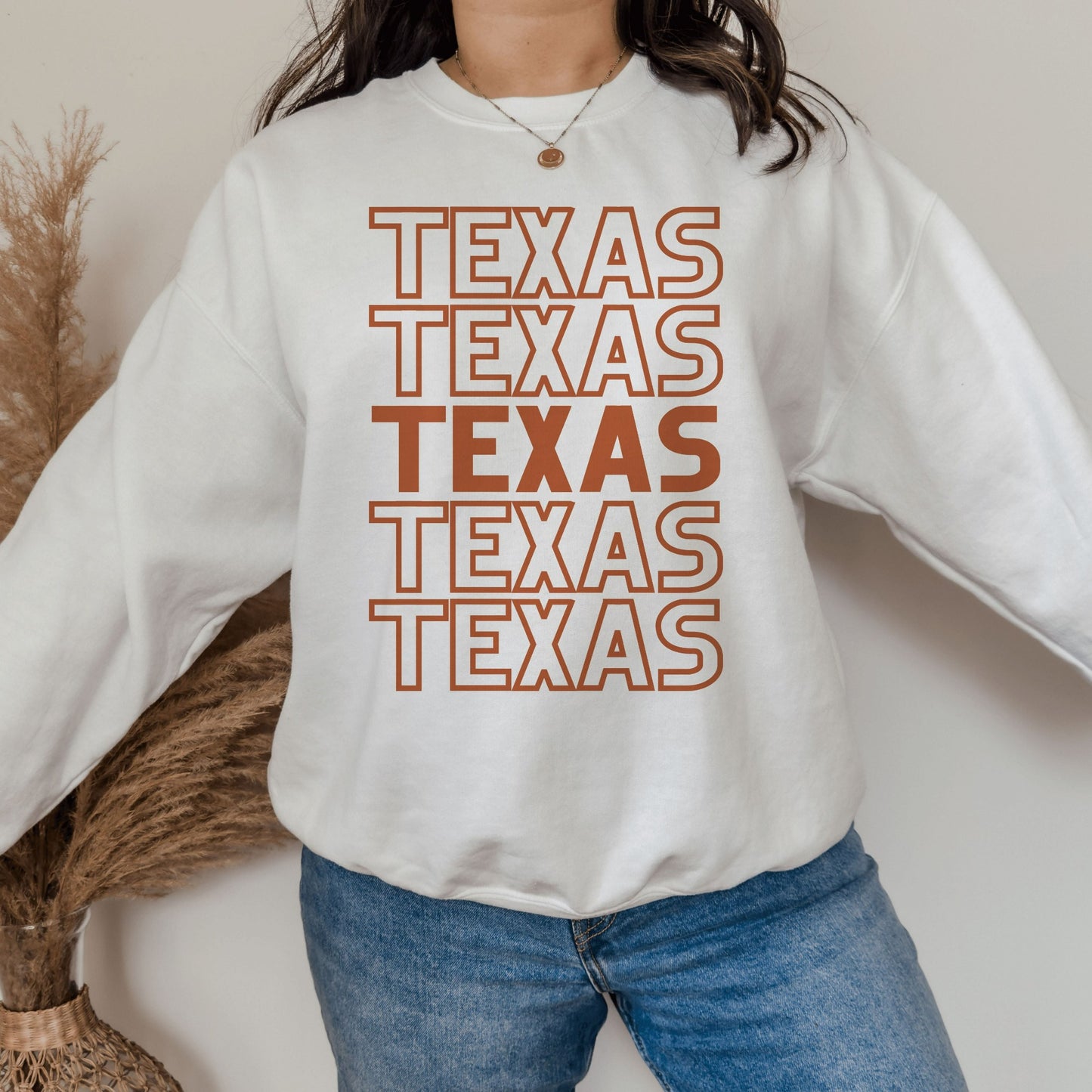 Burnt Orange Texas Outline Sweatshirt