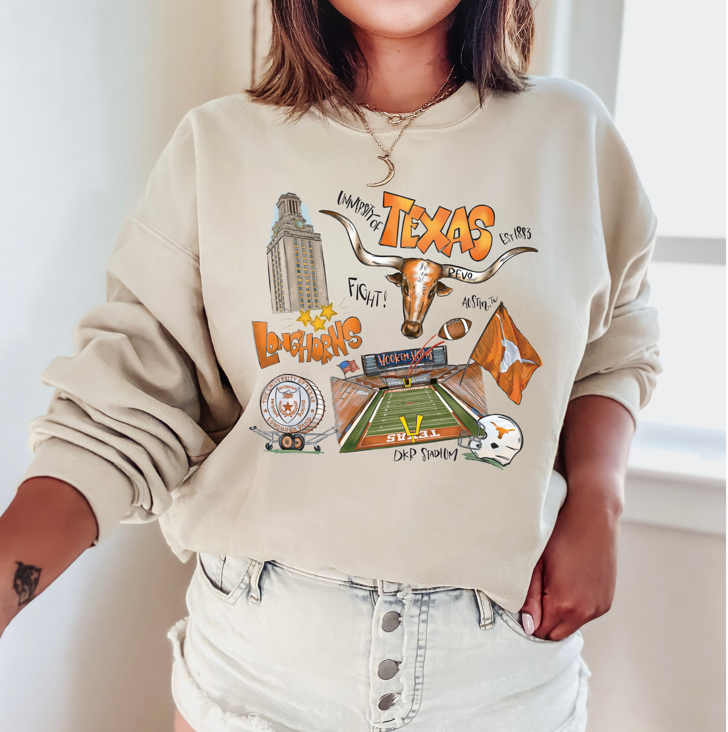 Longhorns University of Texas Illustrated Sweatshirt