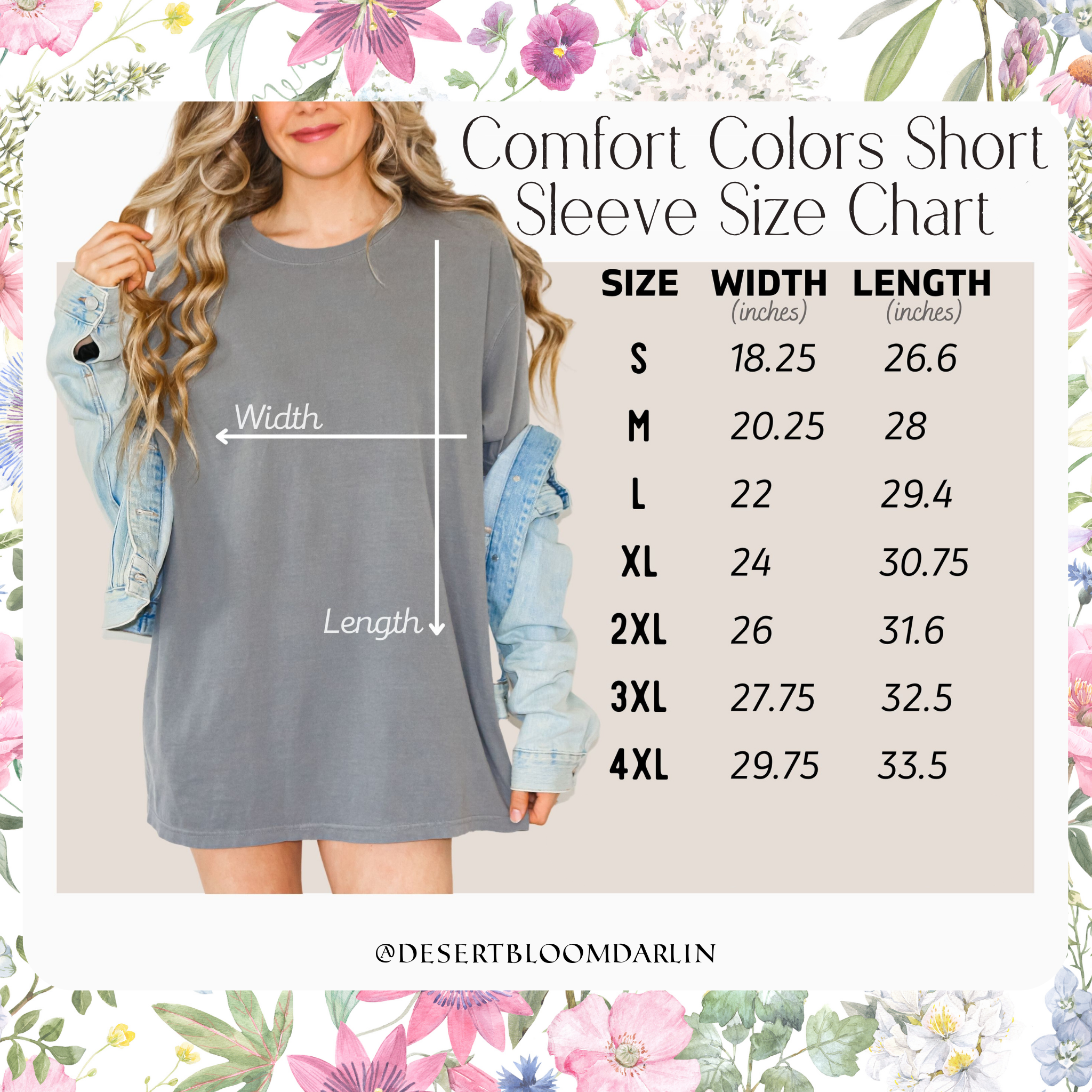 a women's shirt size chart with measurements