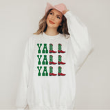 Christmas Yall Yall Yall Cowboy Cowgirl Western Boots