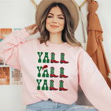 Christmas Yall Yall Yall Cowboy Cowgirl Western Boots