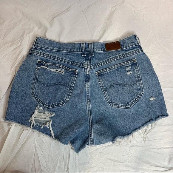 Lee distressed high waisted Cutoffs. Size 30