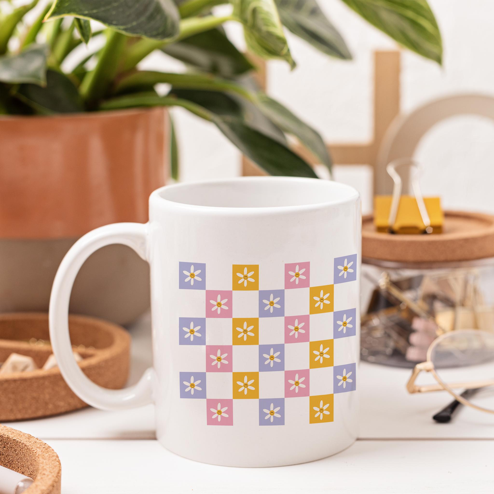 Retro checkered multi color Daisy