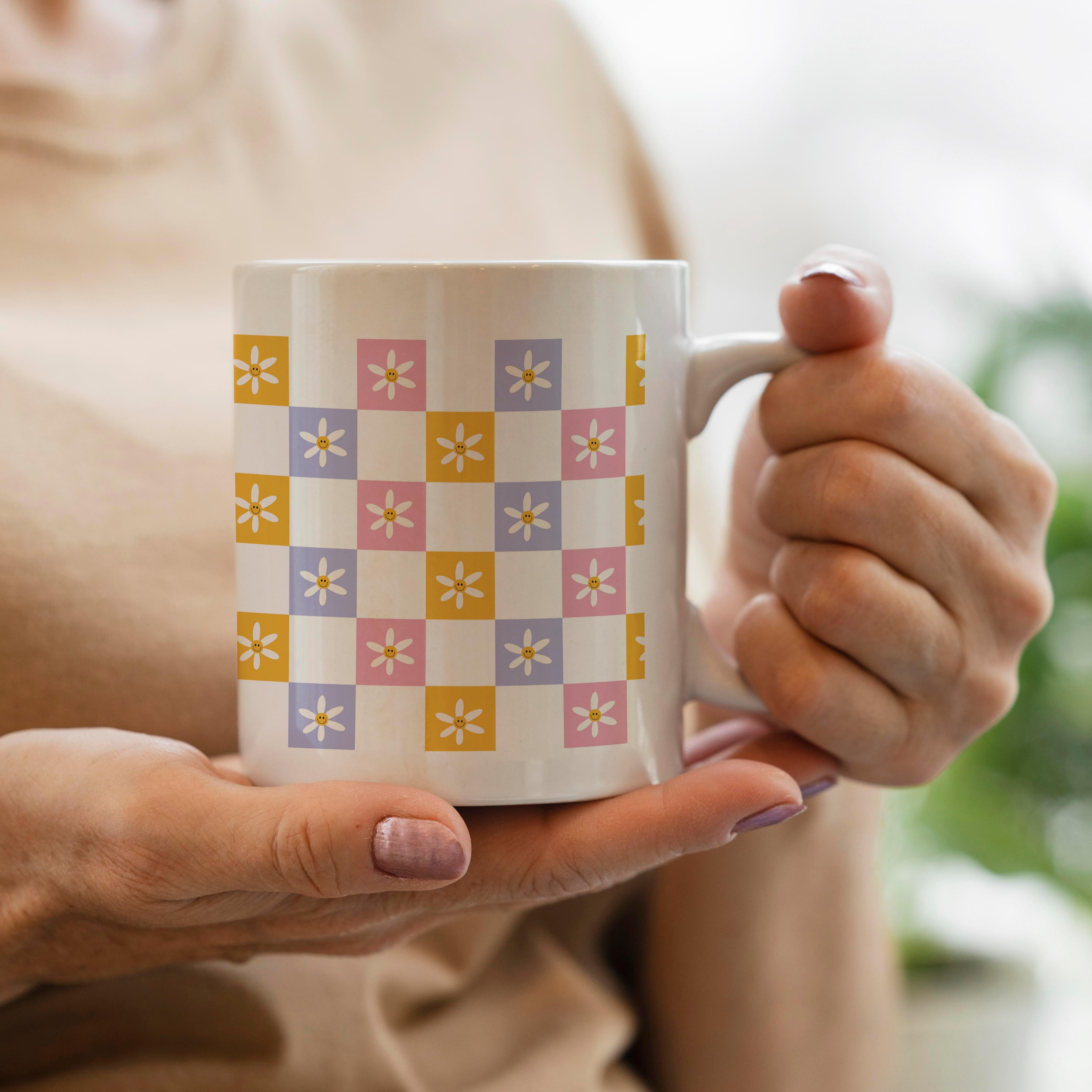 Retro checkered multi color Daisy