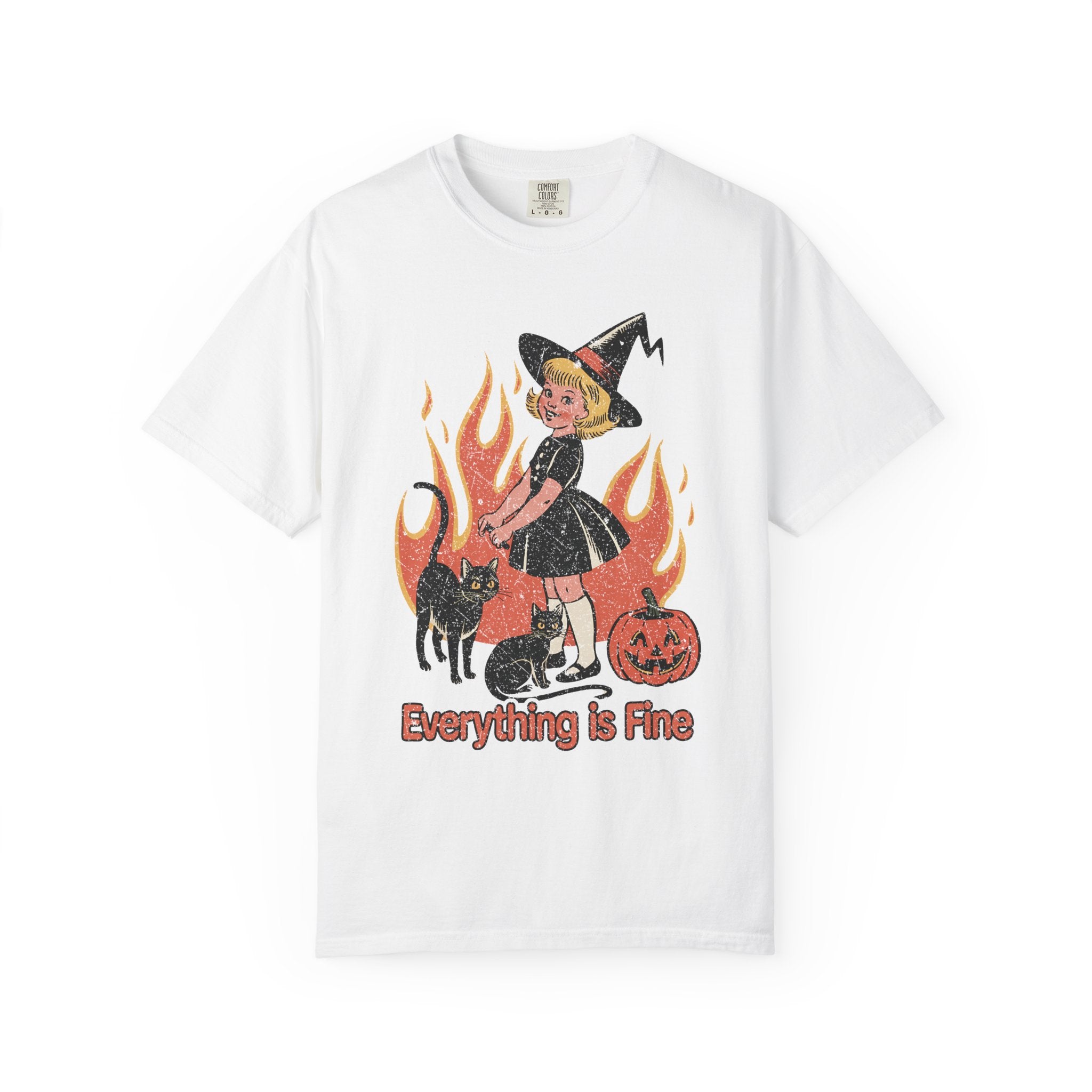Retro Everything Is Fine Witch T-Shirt