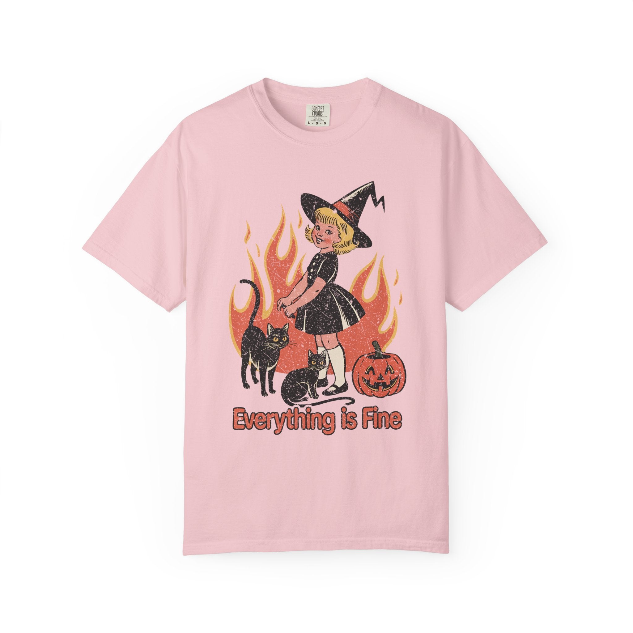 Retro Everything Is Fine Witch T-Shirt