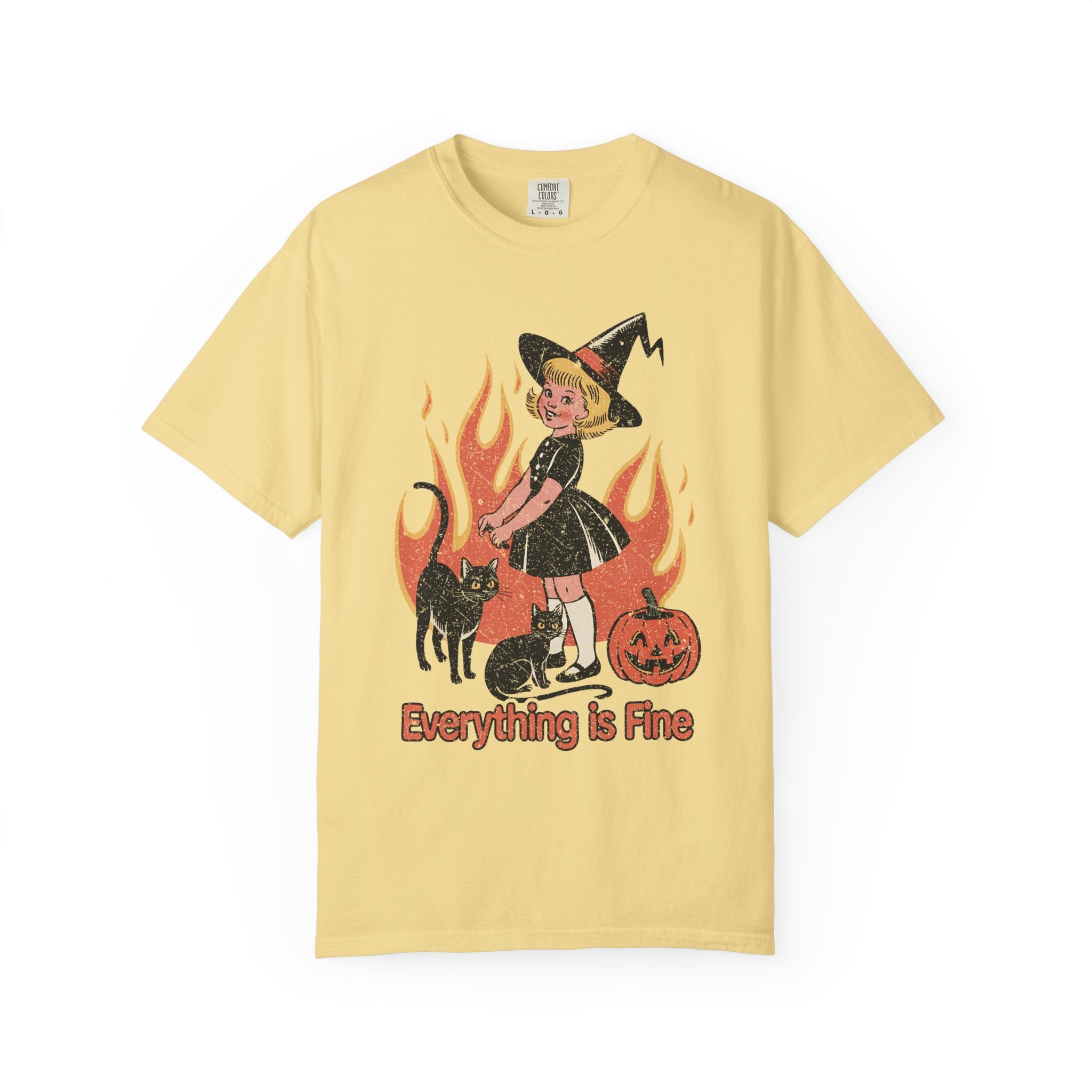Retro Everything Is Fine Witch T-Shirt