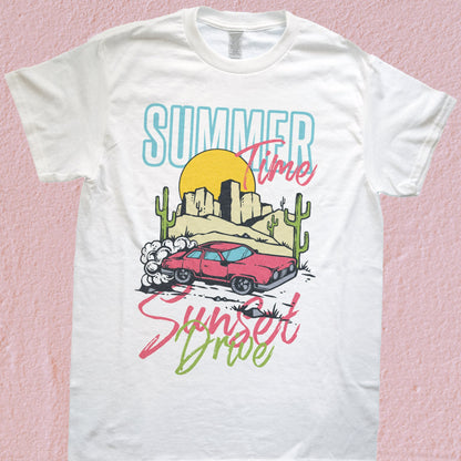 Summer Time Sunset Drive T Shirt